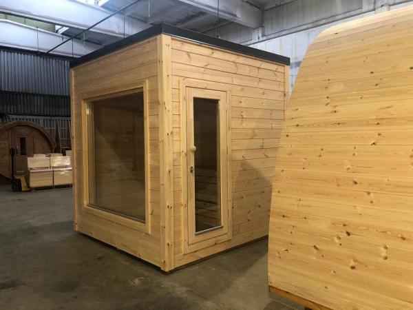 Sauna Holzsauna Holz Design Haus Outdoor Landhaus Garten 2,30x2,30x2,40